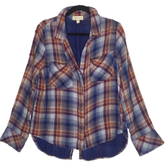 Anthropologie Tops - Large Cloth & Stone Anthropologie Plaid Button Up